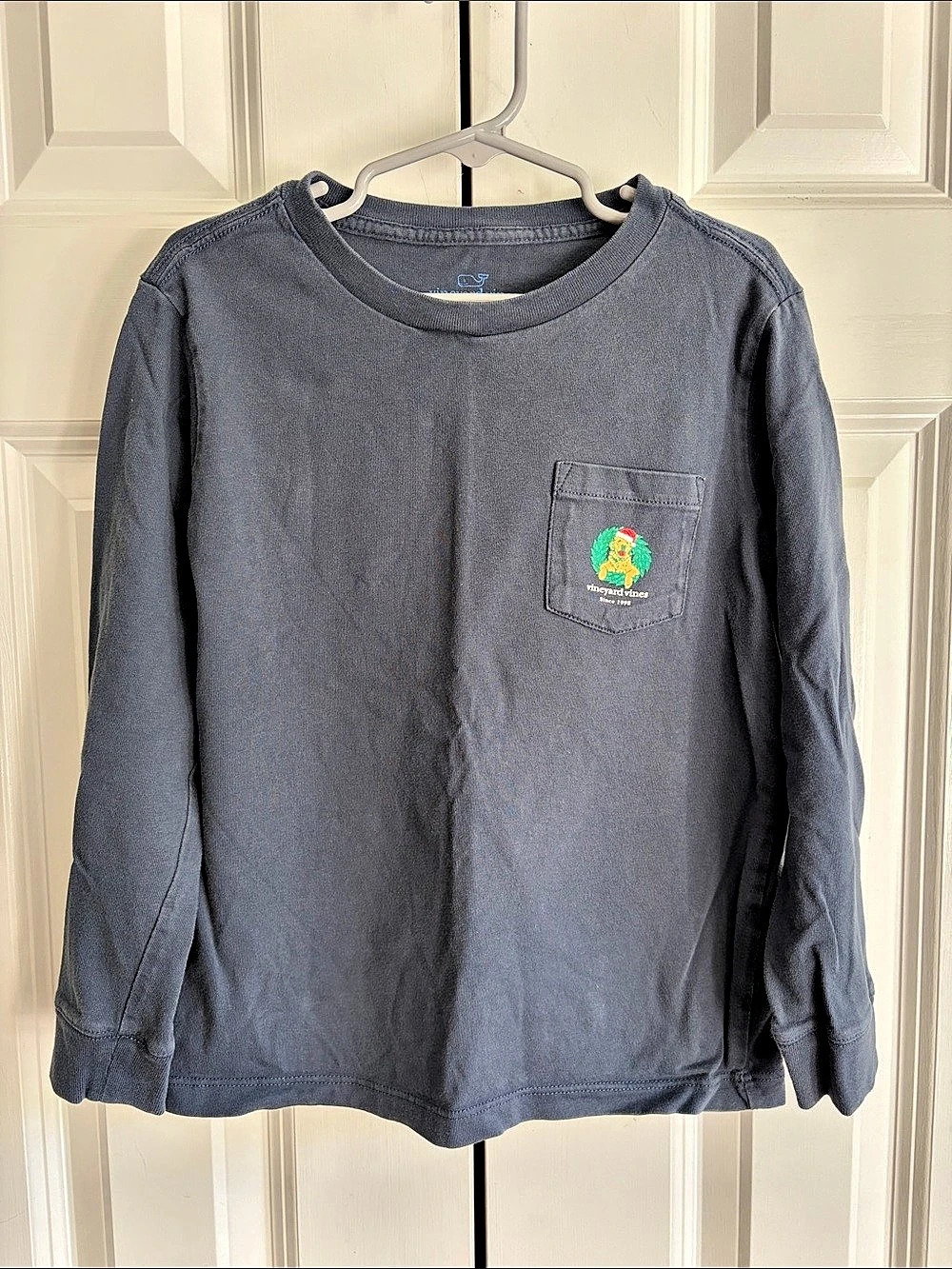 vineyard vines Christmas Golden Retriever Long Sleeve Pocket Tee Boys 6